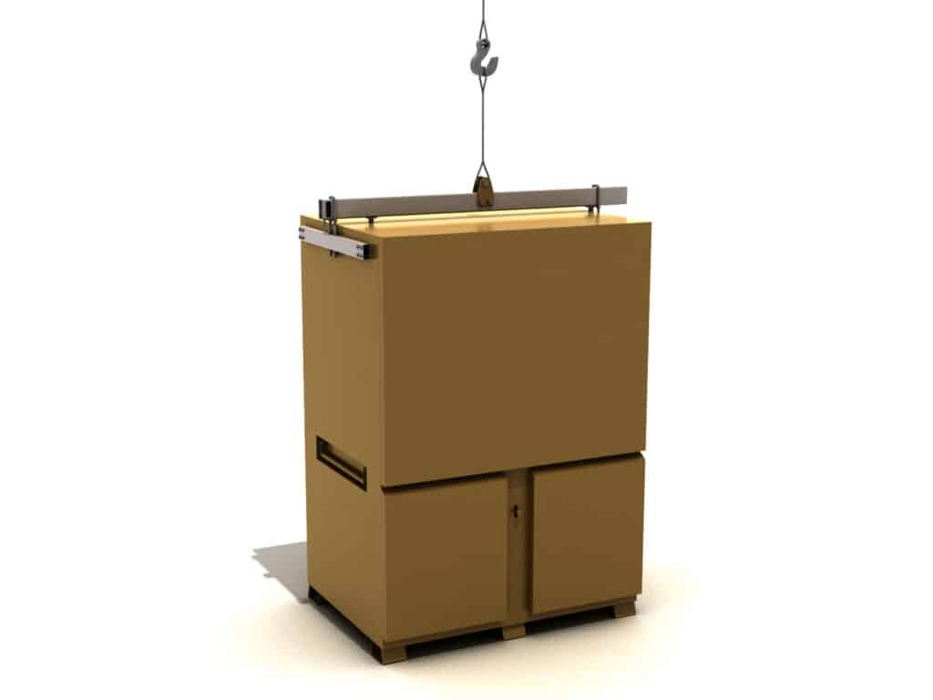 a crane hook on a Knaack job box